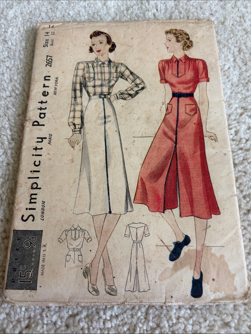 Simplicity vintage blouse and culotte with Inverted pleat